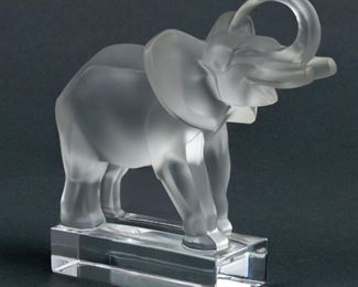 Lot 7: Lalique Crystal Elephant Sculpture