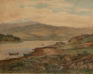Lot 11: John Nesbitt 'Loch Etive' 1895 Watercolor