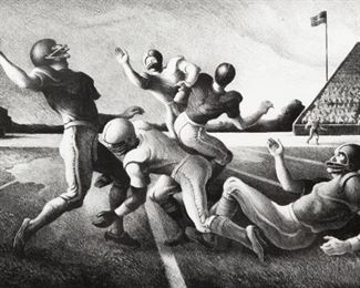 Lot 17: Thomas Hart Benton 'Forward Pass' Signed Lithograph