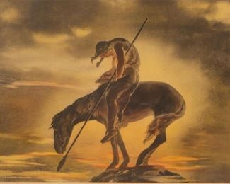 Lot 29: James Earle Fraser Signed Litho "End of the Trail"
