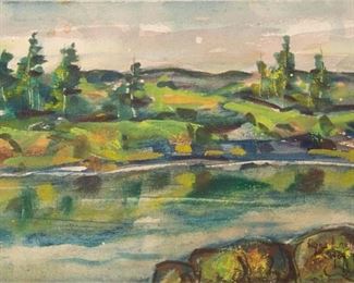 Lot 30: Signe Larson Signed Watercolor