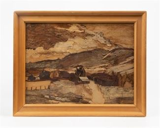 Lot 32: Tree Bark Collage Landscape