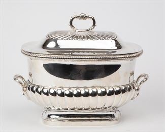 Lot 38: Antique Silver-Plated Tureen