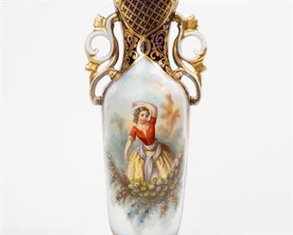 Lot 41: Sevres-Style Hand-Painted Porcelain Urn