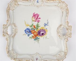 Lot 42: Large Meissen Porcelain Tray