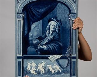 Lot 44: Remarkable Villeroy & Boch Delft Plaque after Dou