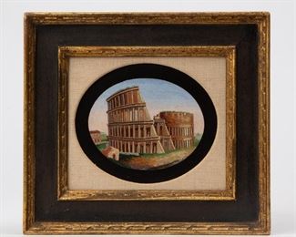 Lot 60: 19th c. Pietra Dura 'Colosseum' Grand Tour Micromosaic