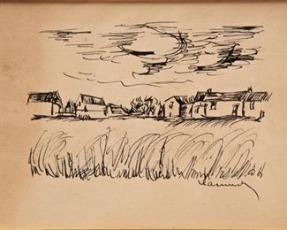 Lot 61: Maurice de Vlaminck Signed Pen and Ink