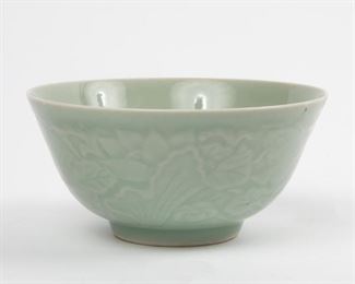 Lot 75: Chinese Carved Celadon Bowl