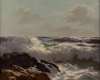 Lot 88: A.J. Shelton Oil Seascape