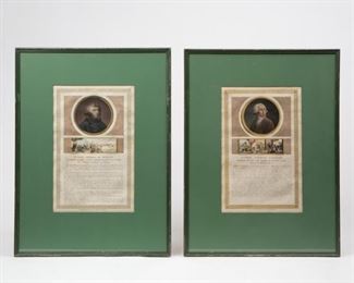 Lot 98: Two Hand-Colored Mezzotints, ca. 1800