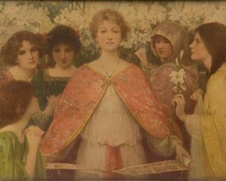 Lot 101: Antique Ethel Wright Lithograph