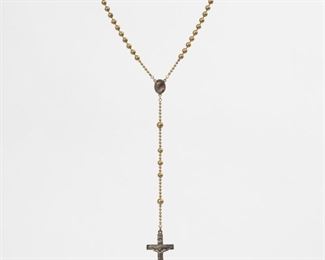 Lot 117: Vintage Military Rosary WWII USA Brass Ball Chain 925 Cross