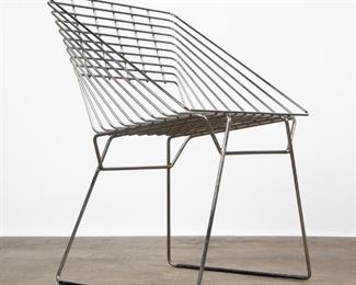 Lot 137: Fritz Hansen Box Chrome Wire Chair by Verner Panton