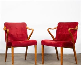 Lot 150: Pair of Modern Curved Arm Chairs