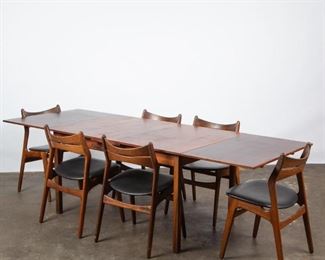 Lot 153: Erik Buch Danish Rosewood Table & Six Model 310 Chairs