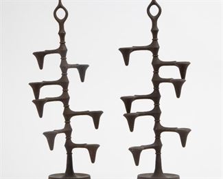 Lot 162: Pair of Jens Quistgaard Modern Iron Candle Holders