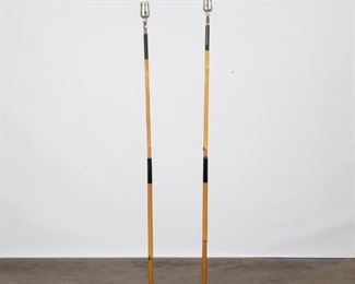 Lot 169: Pair of Noguchi Akari Bamboo Floor Lamps
