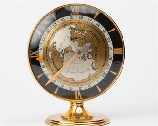 Lot 172: IMHOF Switzerland Brass Desk Clock with World Time