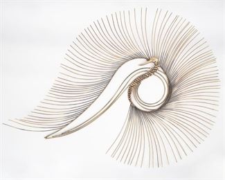Lot 180: Curtis Jere 1989 Peacock Wall Sculpture