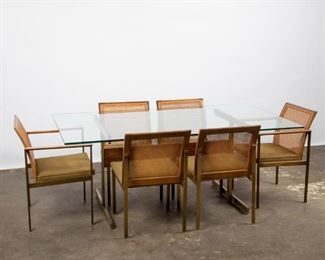 Lot 191: 1960s Lane Modern Rosewood & Brushed Metal Dining Set
