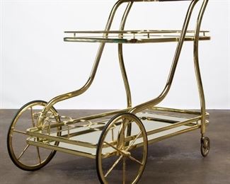 Lot 202: Hollywood Regency Two-Tier Tea Cart