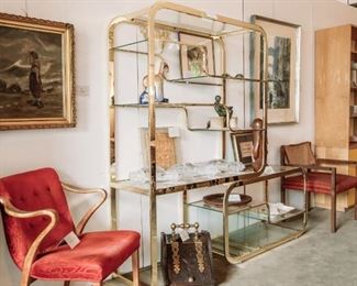 Items from Art + Design Online Auction staged for the open house preview July 11th from 5pm - 8pm at 901 Woodswether Rd. Kansas City, MO 64105
