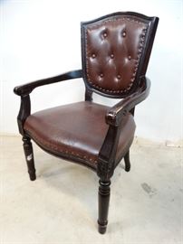 Wood and Leather Office Chair