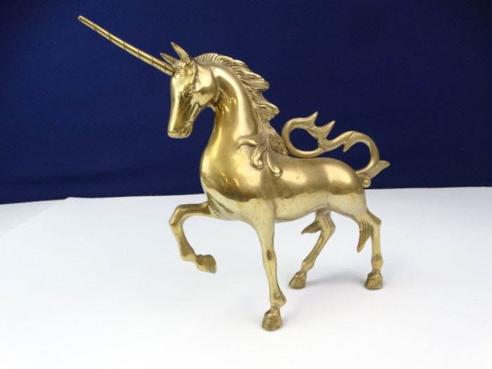 Brass Unicorn Statue