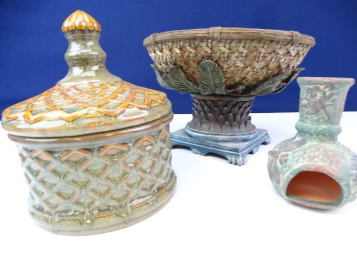 Decorative Bowl, Jar, and Chiminea