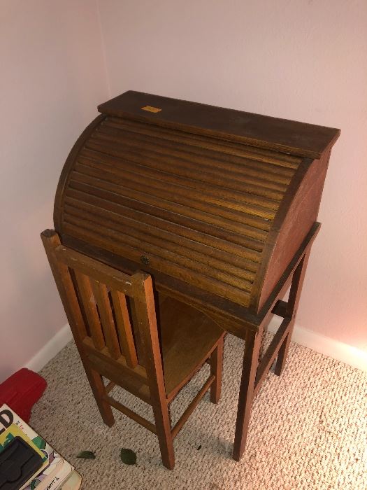 Child’s roll top desk.  Hand crafted. 