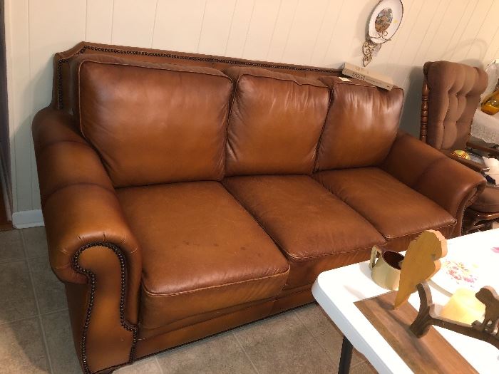 Cow hide leather sofa. Has matching love seat 