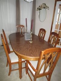 Oak Dining room table and chairs
