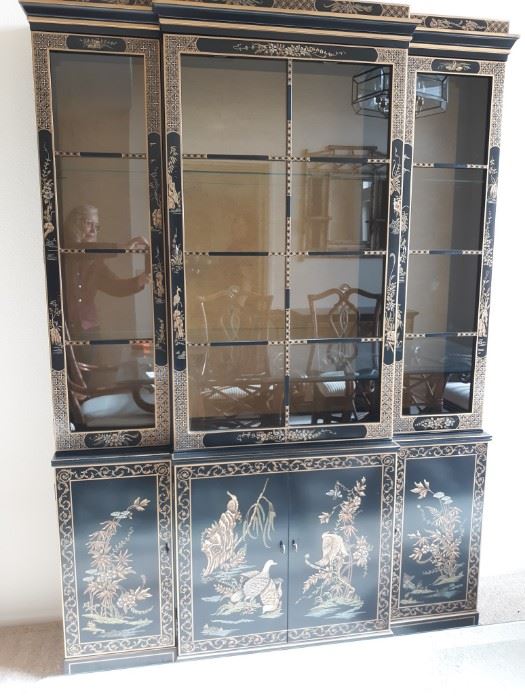 Drexel Chinese Hand Painted China Cabinet