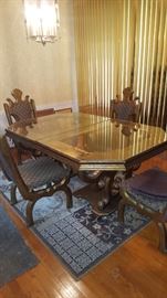 Dining Table with Fours chairs & one Leaf