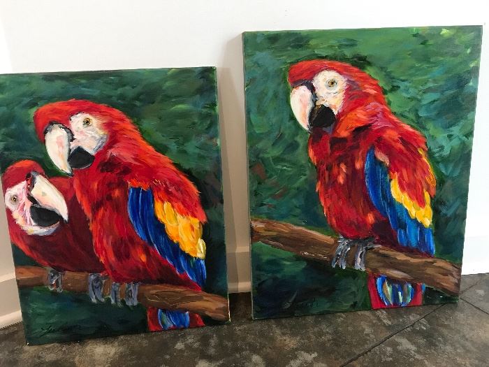 Parrots paintings, Mexico