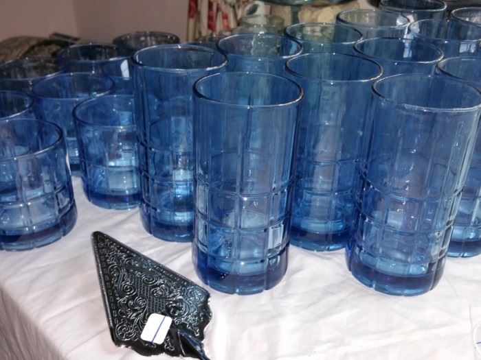 Blue glasswares