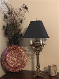 Ornate brass base lamp