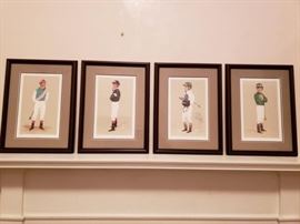Vtg Keeneland Jockeys Prints