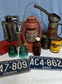 Vtg Lantern, Oil Cans
