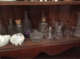 Vtg Decanters, Milk Glass
