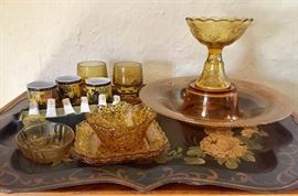 Vtg Glassware, Tray