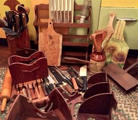 Vtg Knives and Wood
