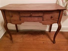 Vtg Oak Vanity Table