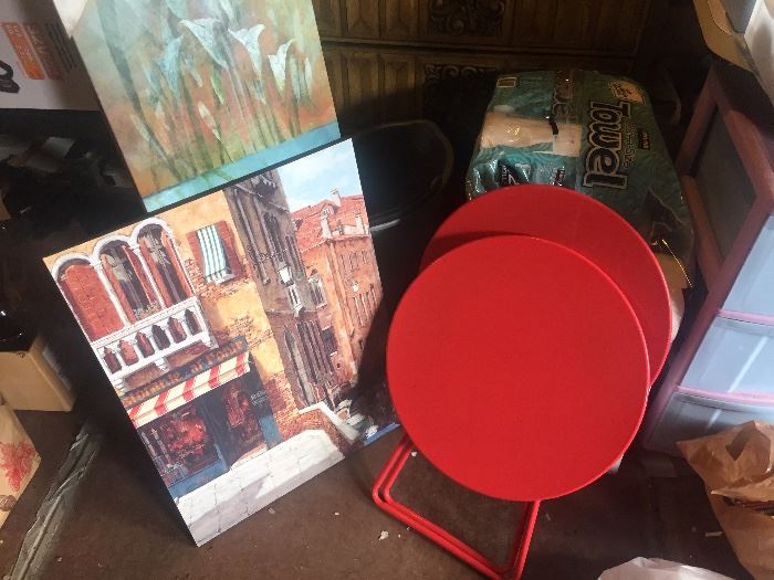 Red tables
