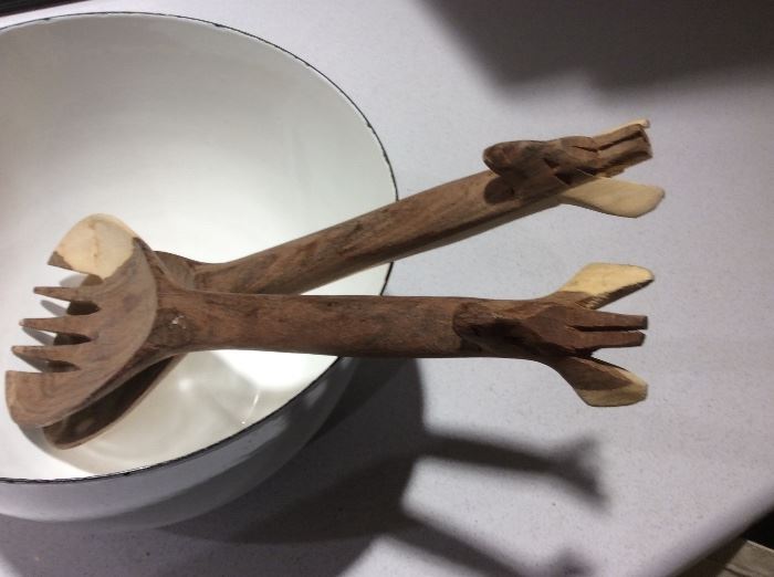 Deer head salad servers