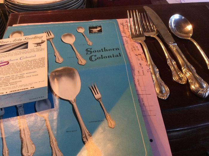 Southern Colonial sterling and stainless flatware
