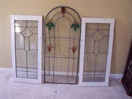 Stain Glass from their Detroit Home Dimensions: White Framed 15" x 33" Arched is 16" x 37 1/2"