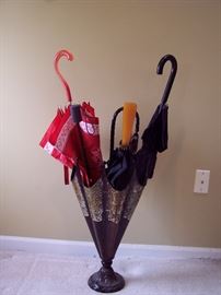 Vintage Umbrella Stand and Umbrellas