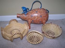 Seagrass Baskets & Mexican Pig